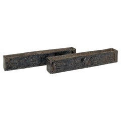 A Rare Pair of English Antique Lead Garden Planters
