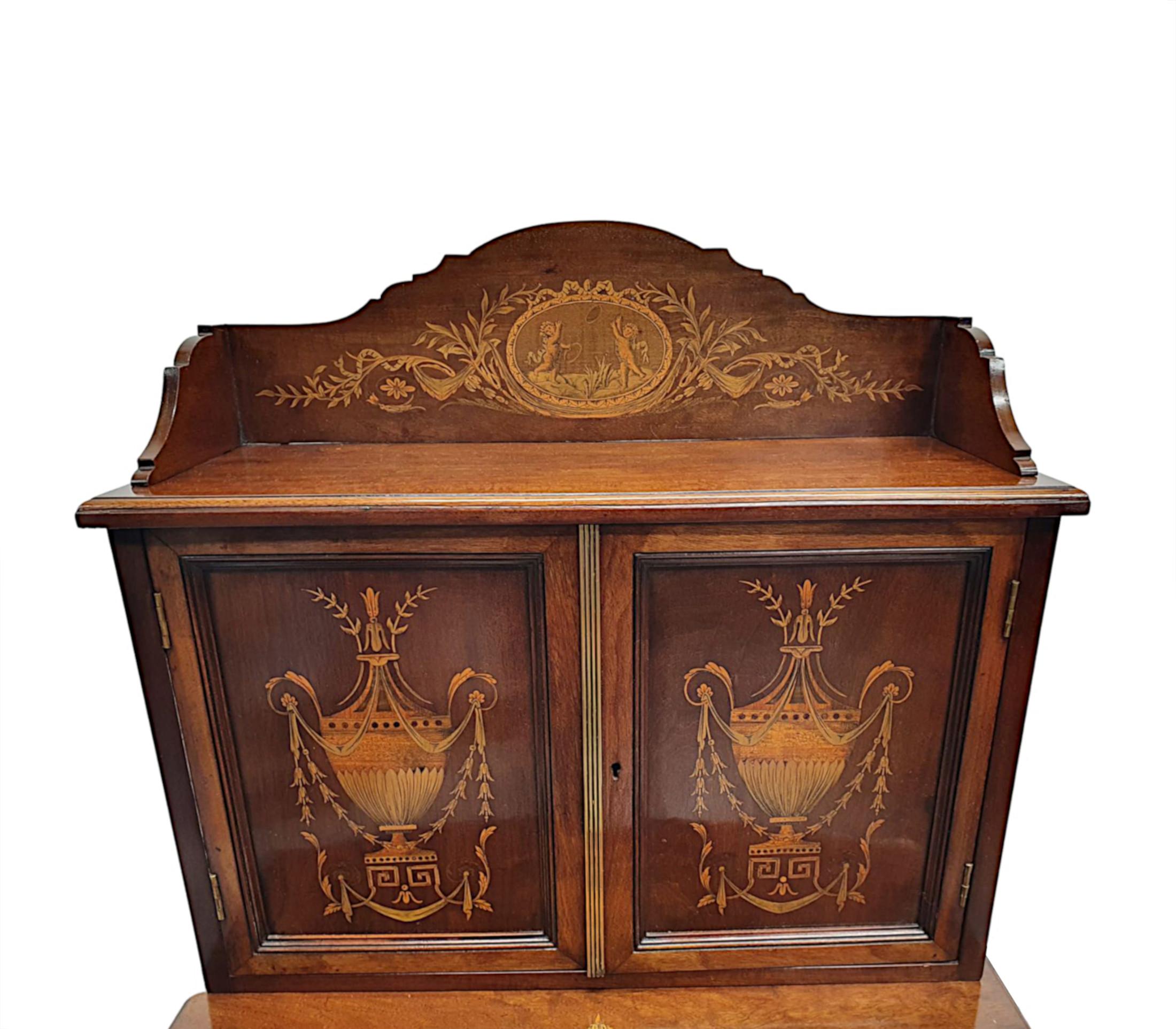  A Rare Pair of Exceptional Edwardian Cabinets Attributed to Edward and Roberts For Sale 4