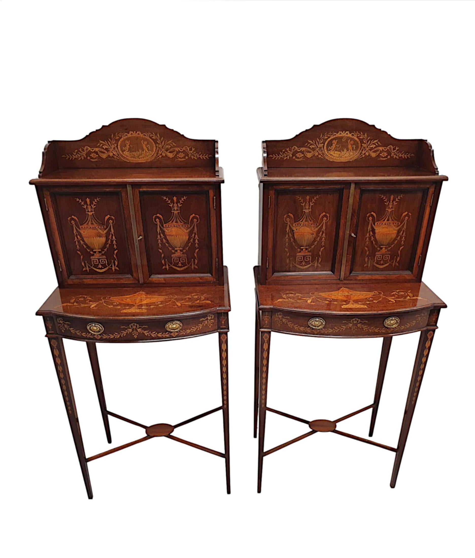 English  A Rare Pair of Exceptional Edwardian Cabinets Attributed to Edward and Roberts For Sale