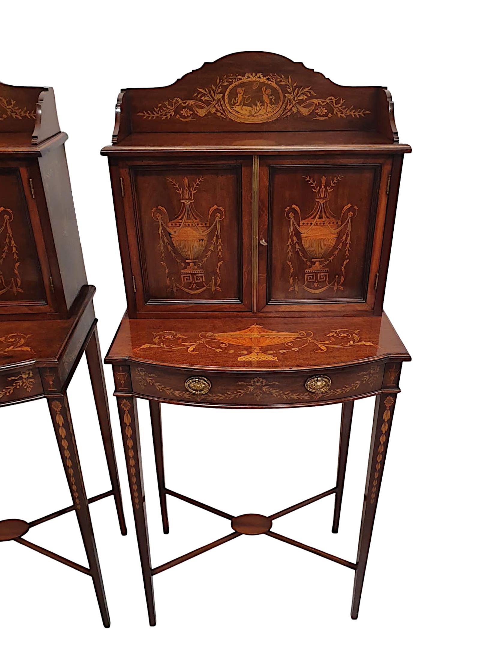 Brass  A Rare Pair of Exceptional Edwardian Cabinets Attributed to Edward and Roberts For Sale