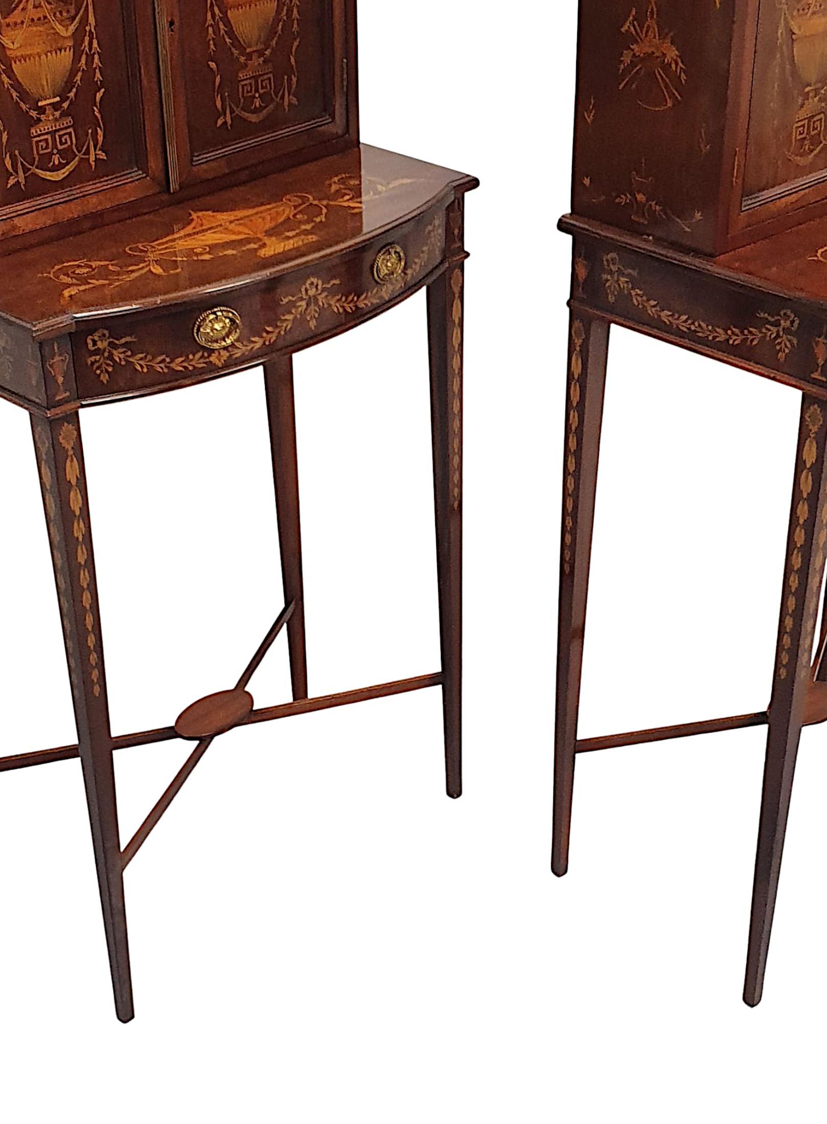  A Rare Pair of Exceptional Edwardian Cabinets Attributed to Edward and Roberts For Sale 3