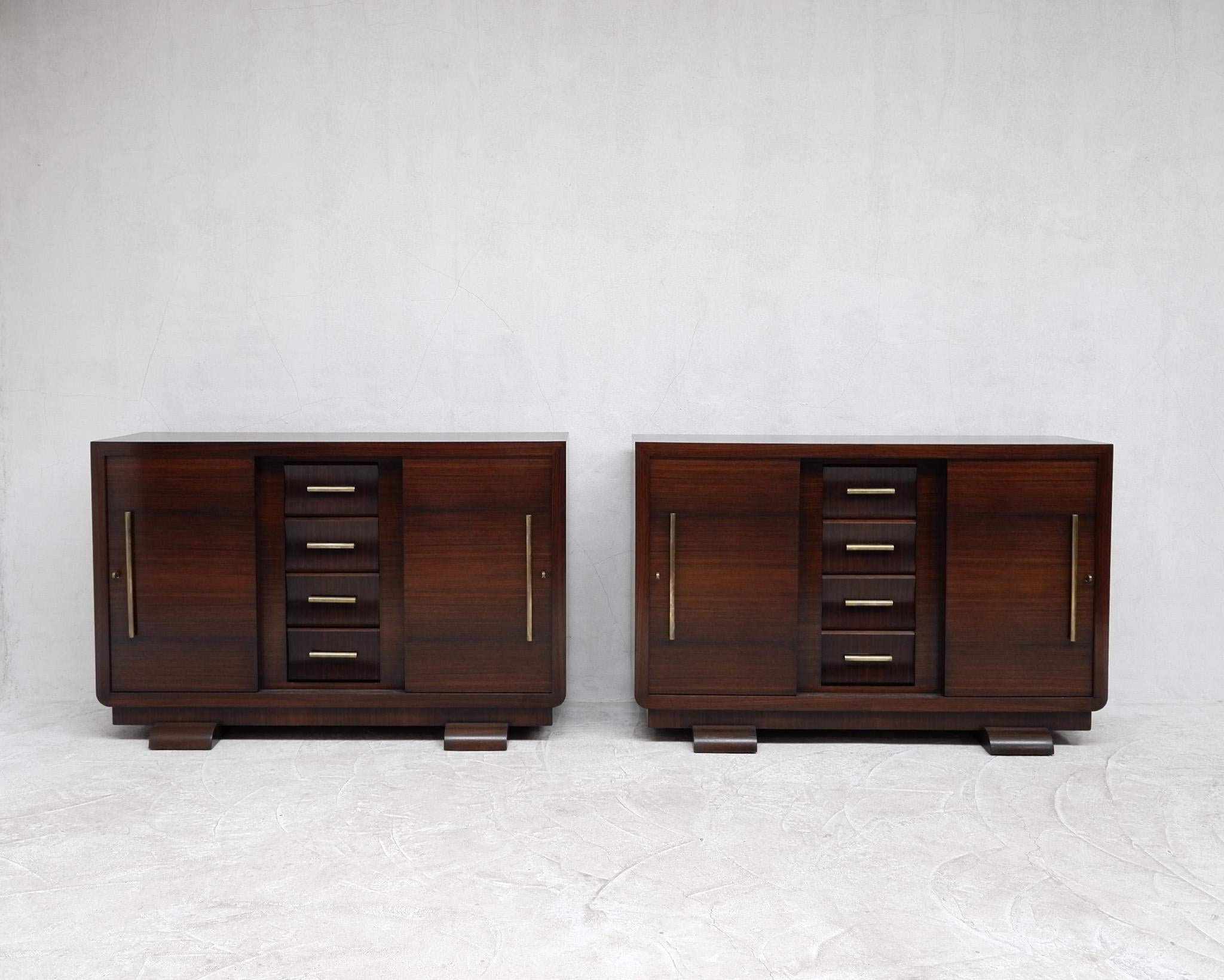 Rare Pair of French Art Deco Sideboards 5