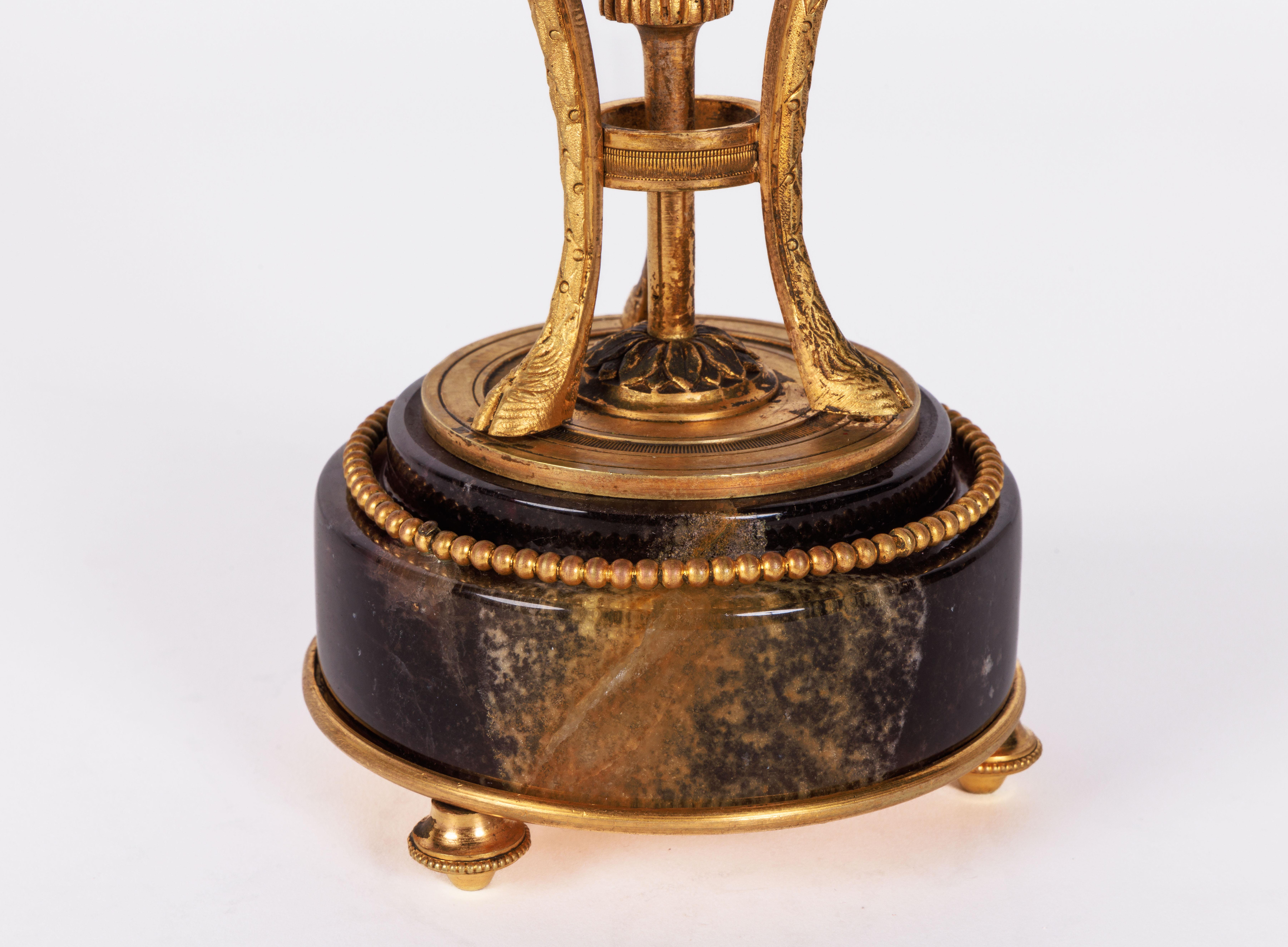 Rare paire de chandeliers français John bleus montés en bronze doré, vers 1870 en vente 10