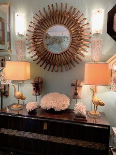 Rare Pair of Gabriella Crespi "Struzzo" Lamps with Real Ostrich Egg Bodies
