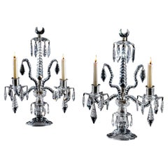 Rare paire de chandeliers rococo George II