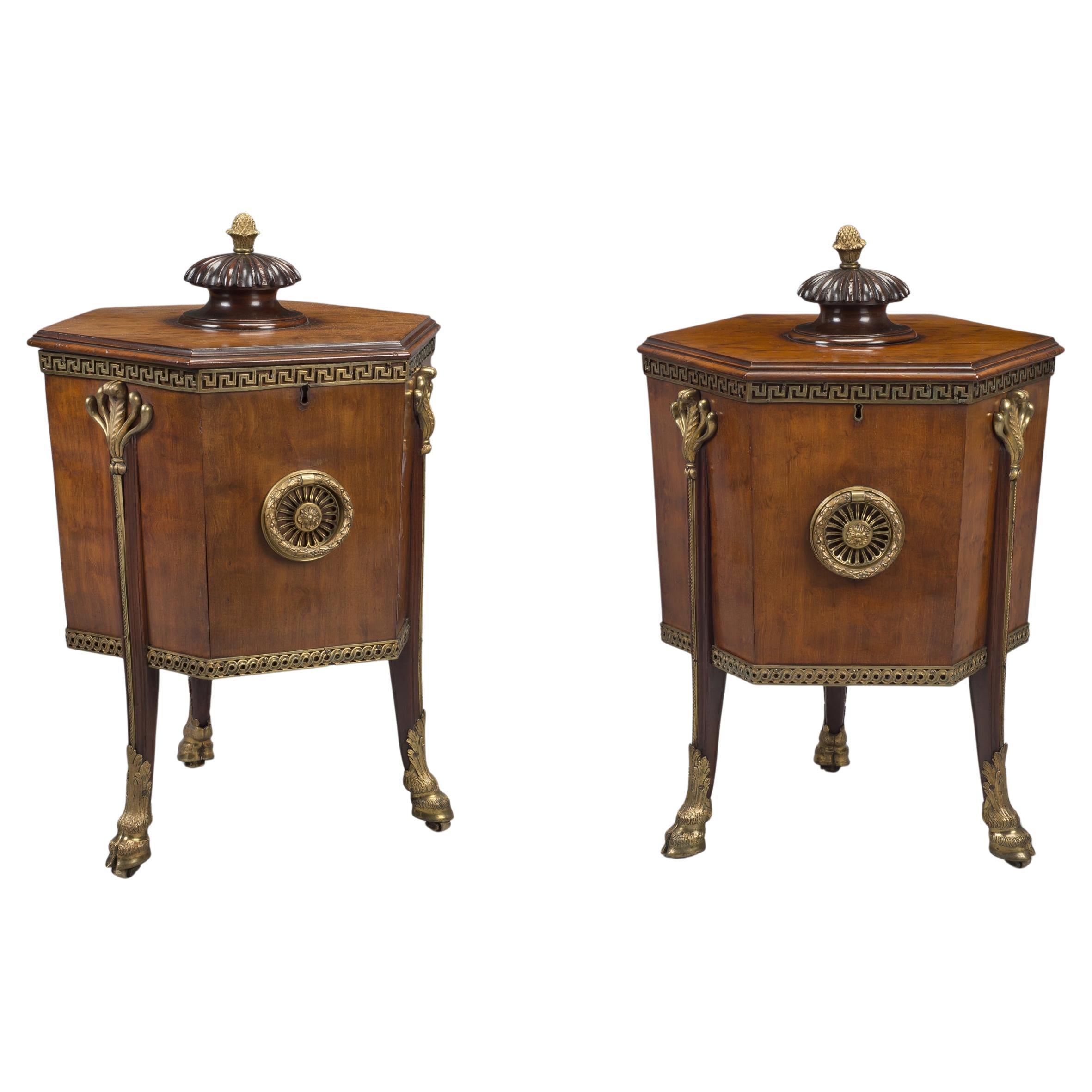 A Rare Pair of George III Style Mahogany Cellarettes