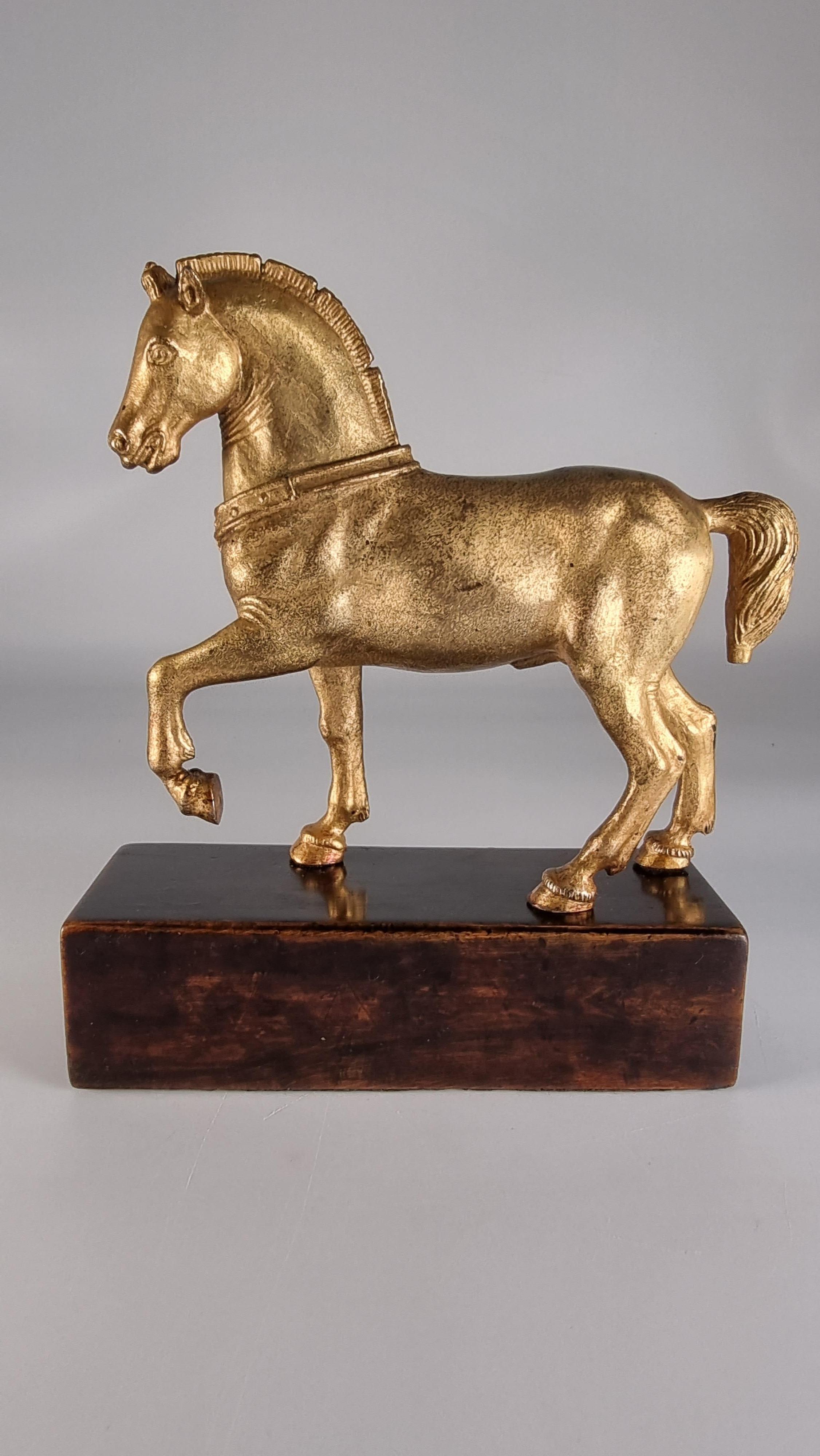 20th Century A rare pair of Grand Tour gilt bronze horses of Saint Mark Venice, circa 1900 For Sale