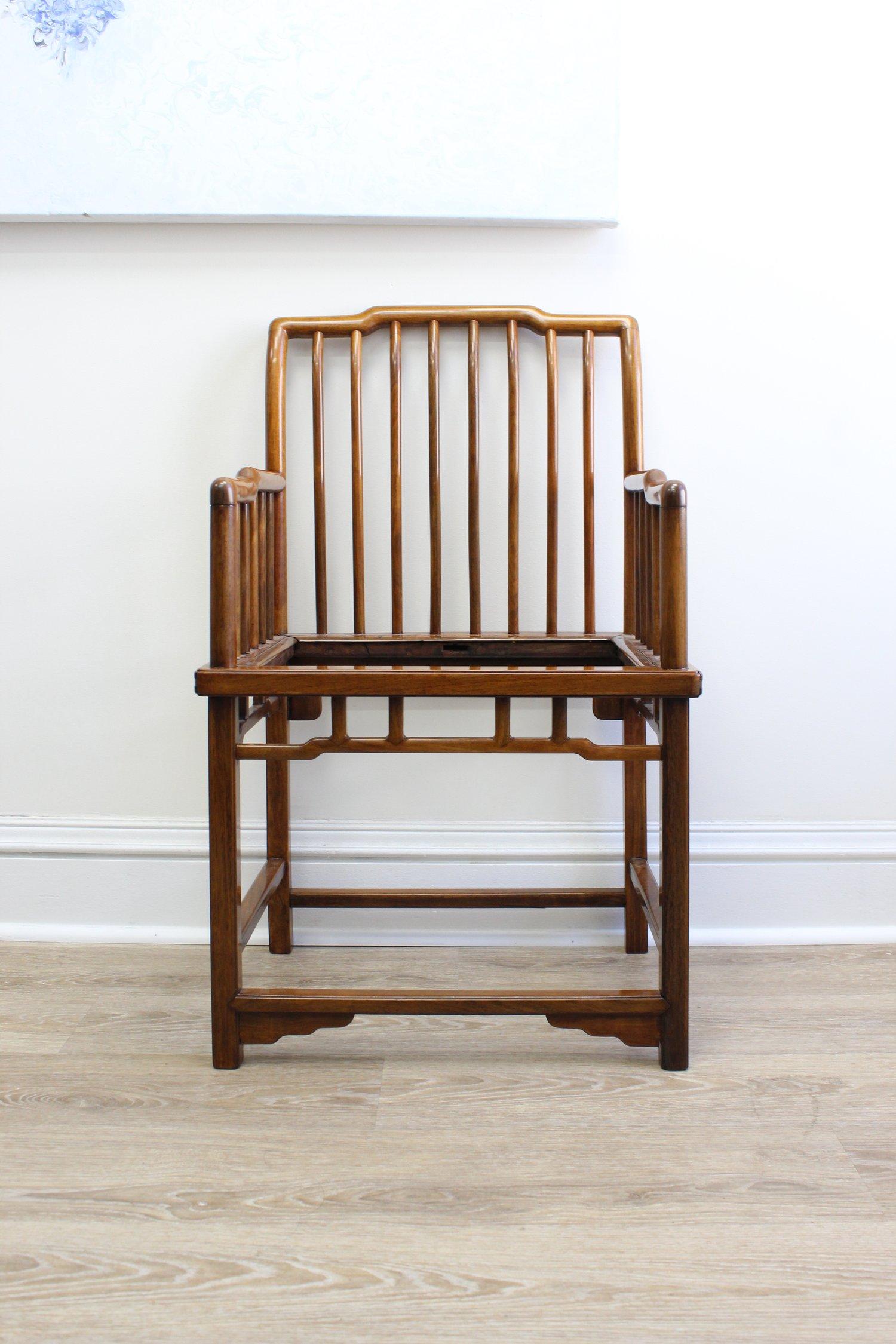 A Rare Pair of Huanghuali Armchairs In Good Condition For Sale In San Diego, CA