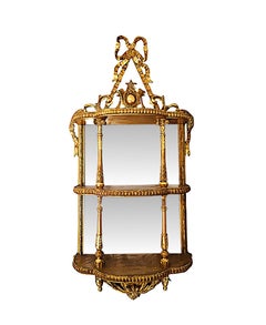 Rara coppia di specchi irlandesi in legno dorato del XIX secolo con l'etichetta Strahan of Dublin