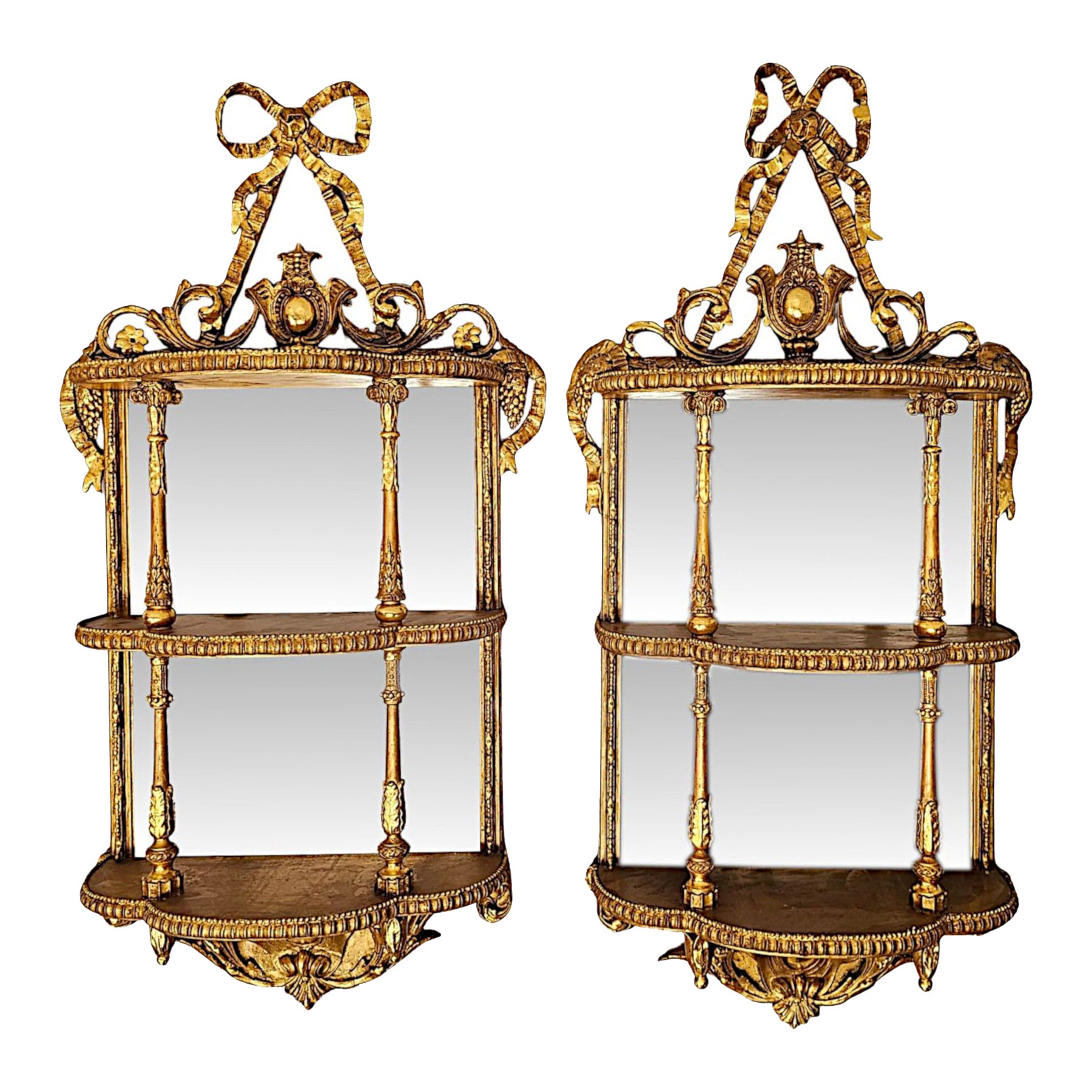 A Rare Pair of Irish 19th Century Giltwood Mirrors Labelled Strahan of Dublin For Sale