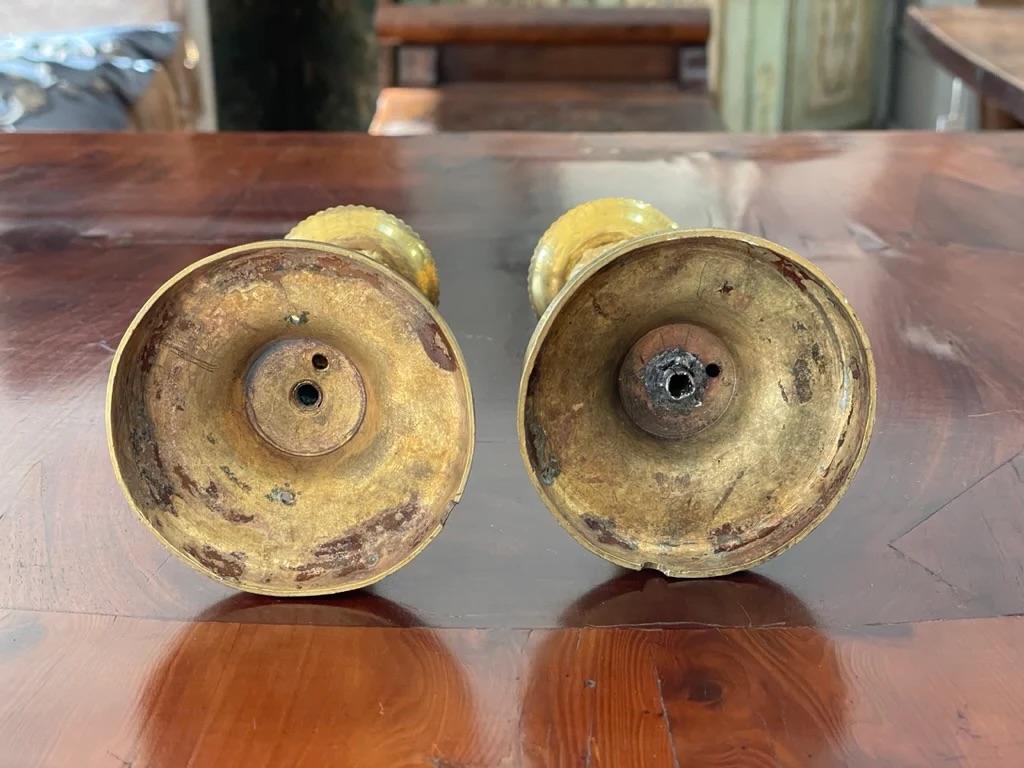 A rare pair of Louis XV gilt bronze candlesticks signed P. Gouthiere For Sale 5