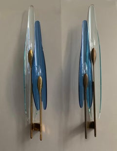 Rare Pair of Max Ingrand Sconces for Fontana Arte, Model #1461, Dahlia