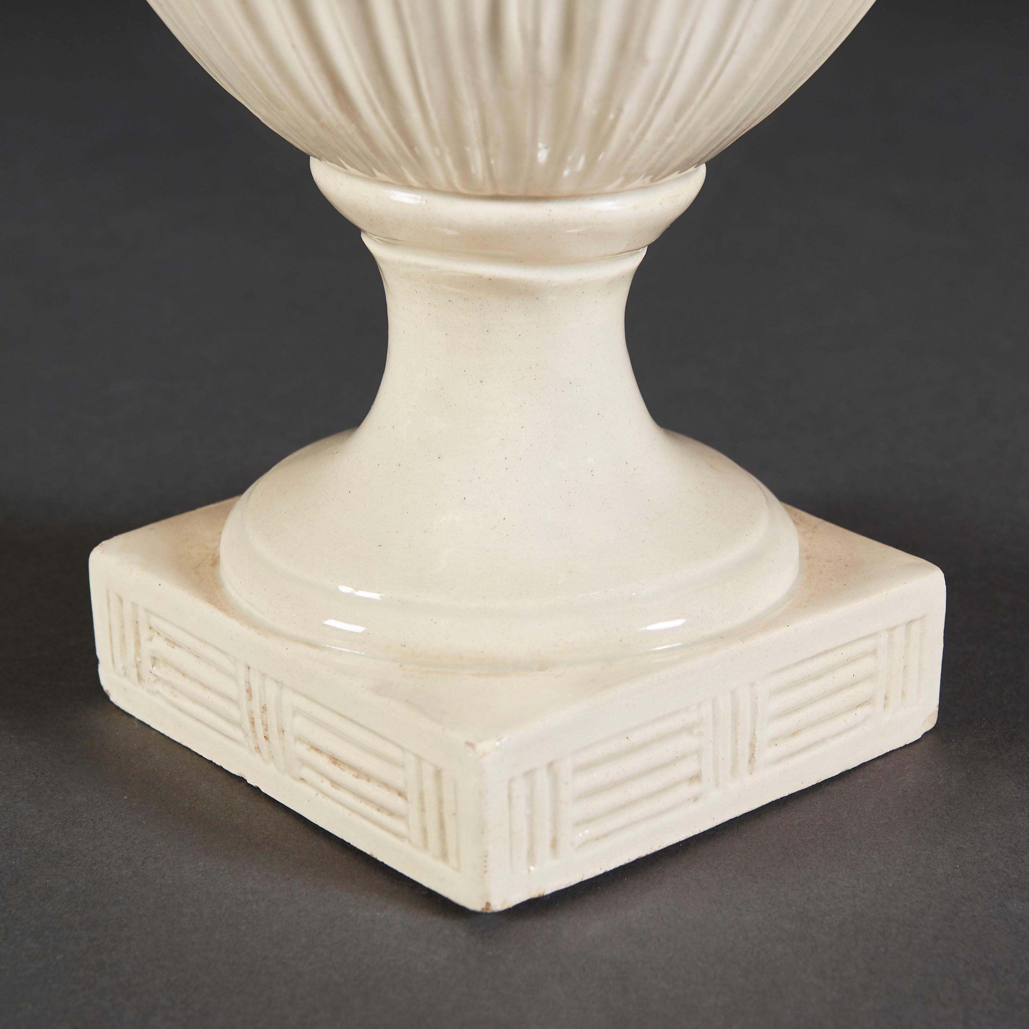 Rare Pair of Neopolitan Creamware Urns 1