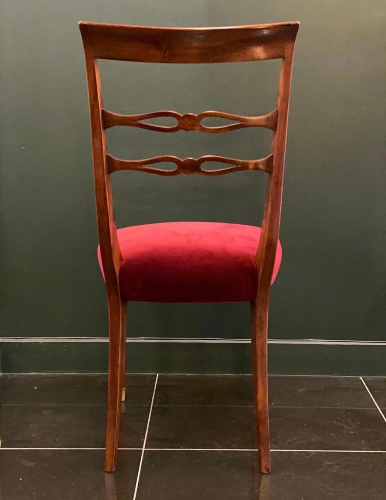 Italian Rare Pair of Paolo Buffa Dining Chairs