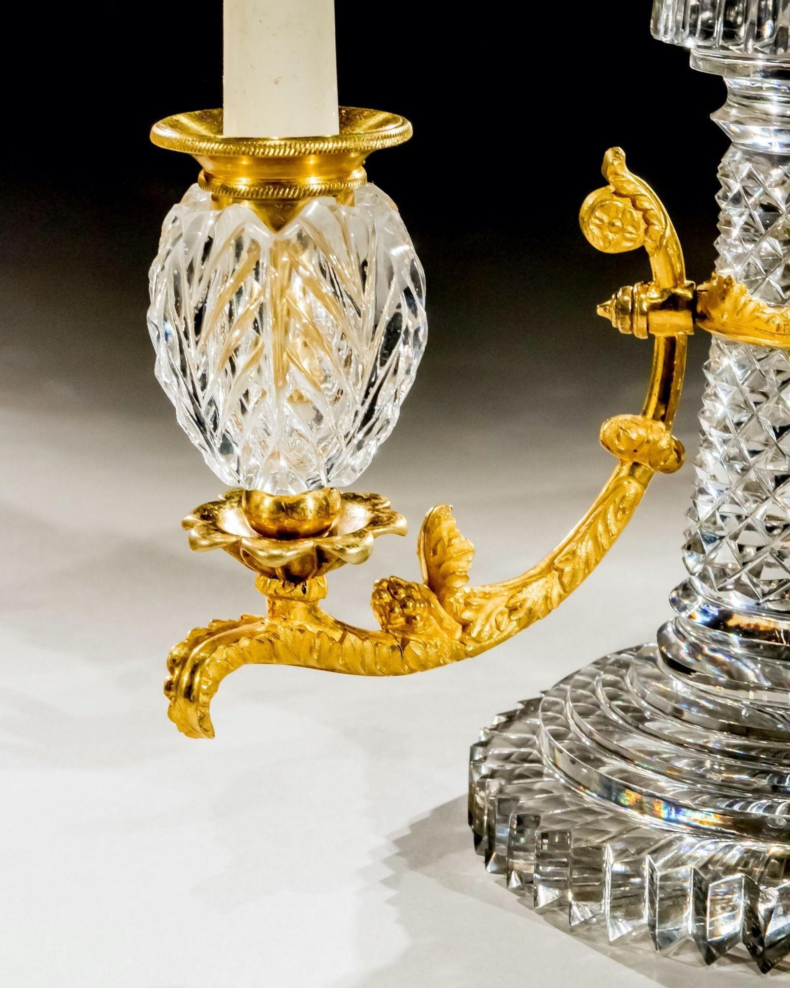 Début du XIXe siècle Rare paire de candélabres Regency Sunburst attribuée à Apsley Pellett en vente