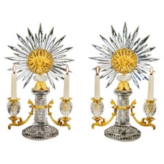 Rare Pair of Regency Sunburst Candelabra Attributed to Apsley Pellett