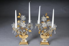A rare pair of table lamps by Maison Bagùes with parrots and urns