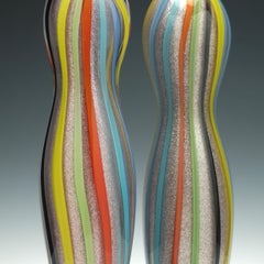 Rare Pair of Venetian Glass Hat Stands Sculptures