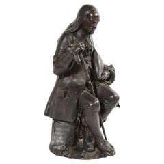 Rare Patinated Bronze Sculpture of Benjamin Franklin, by A. Carrier-Belleuse