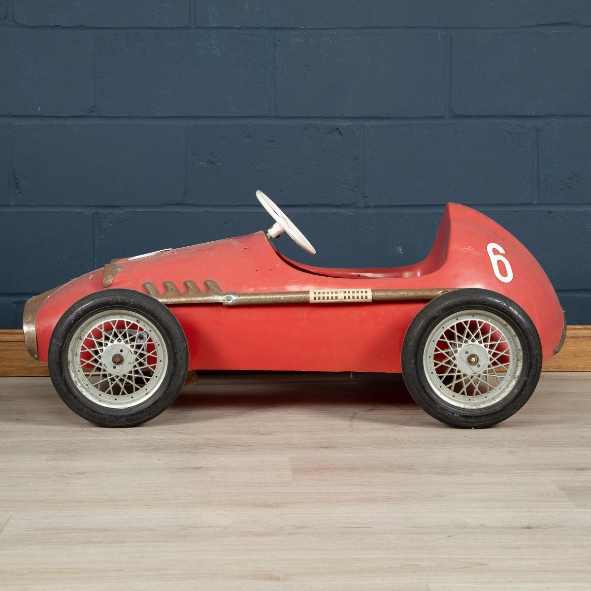 A pedal car, metal and fibreglass construction. Well used but oozes plenty of charm, honest and unrestored pedal car, “Carrera“ model, was realised by the world famous Pines Factory in Italy in the 1960s.

Please note that our interior pieces are