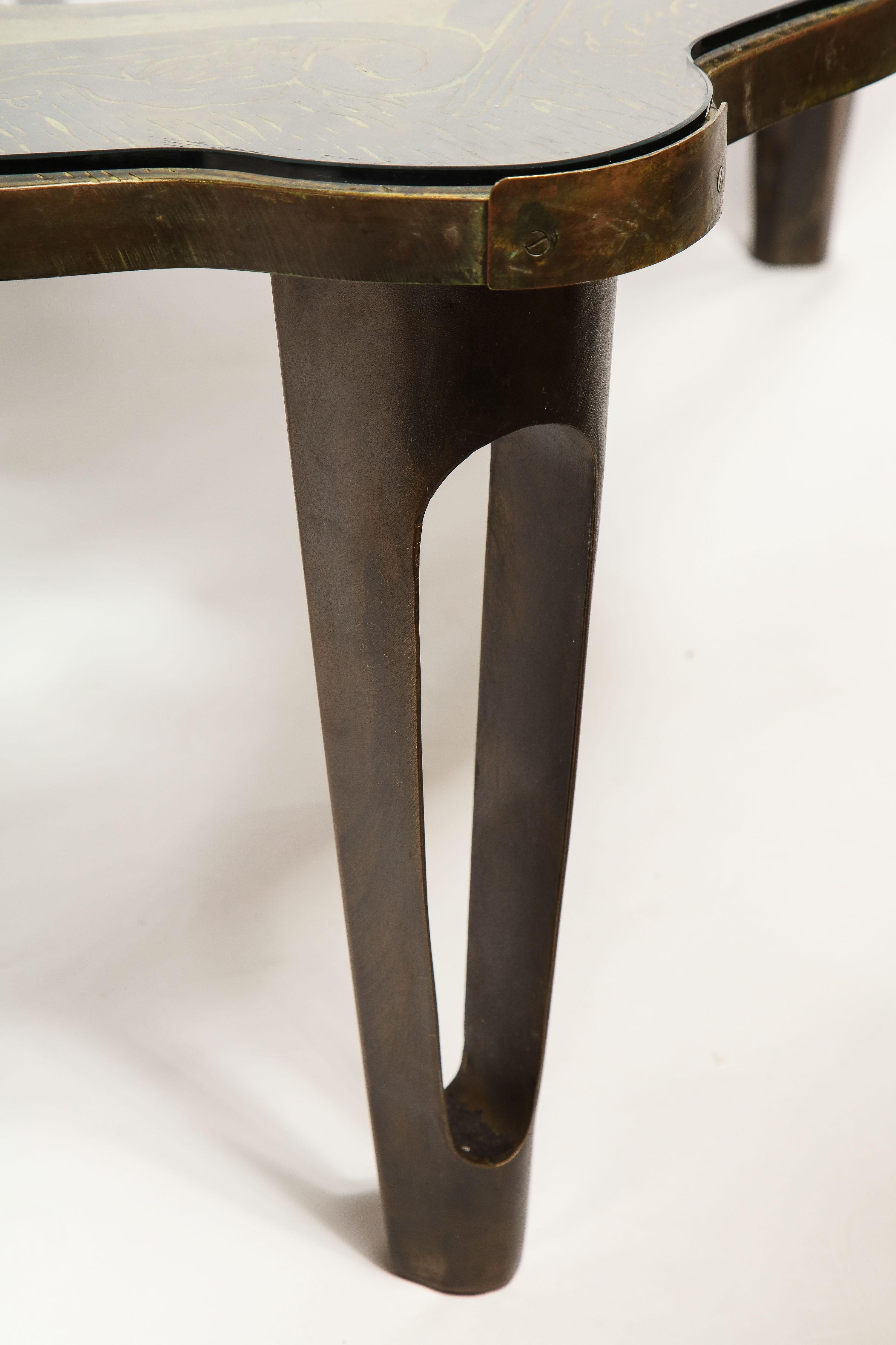 Rare Philip and Kelvin LaVerne 'La Reine Floral' Patinated Bronze Coffee Table 5
