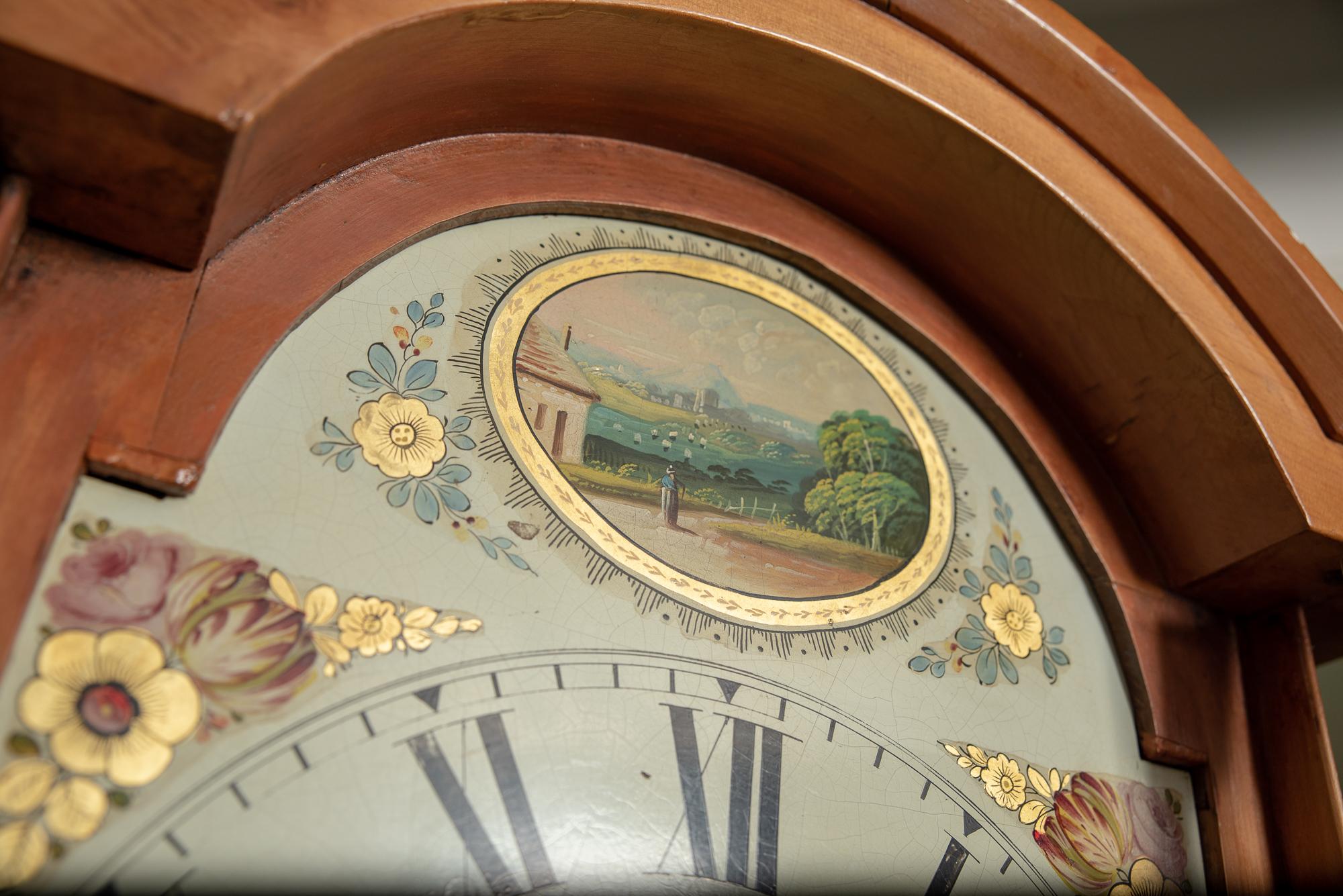 Seltene achttägige Kiefernholz-Standuhr mit einer Glocke von Isaac Lazarus im Zustand „Gut“ im Angebot in Cheltenham, GB