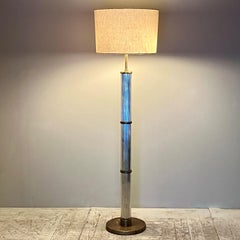 A Rare Ralph Lauren Brass And Glass Adjustable Floor Standard Lamp