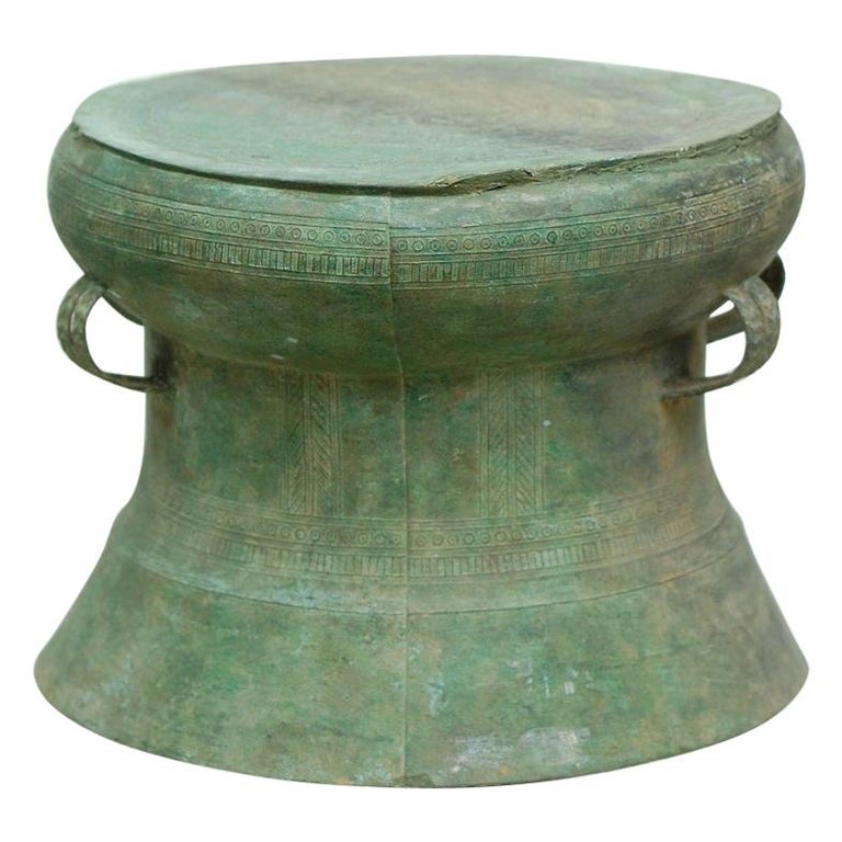 Rare Ritual Archaic Don Song Bronze Rain Drum from Vietnam 3rd Century