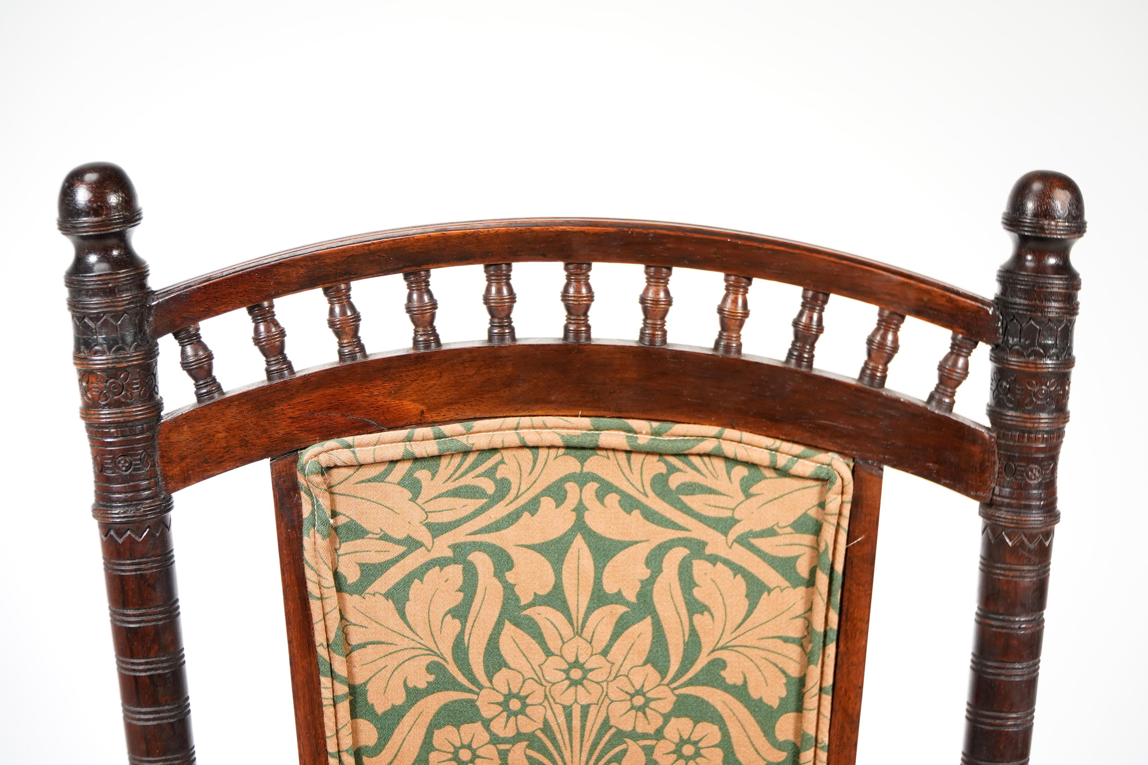 A rare Rosewood side chair with finely carved and turned details For Sale 11