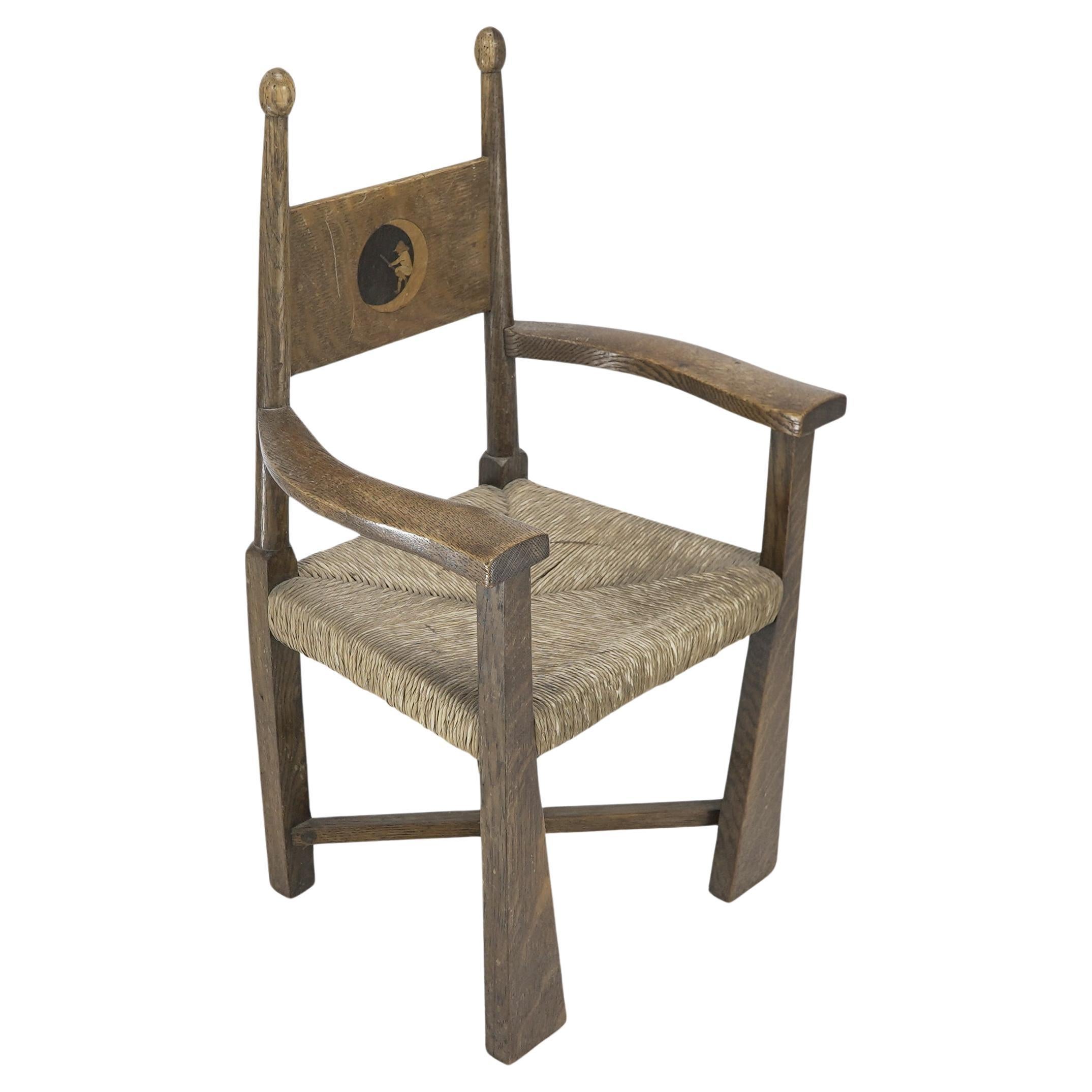 William Birch. Liberty & Co retailer. A rare rush seat child's chair For Sale