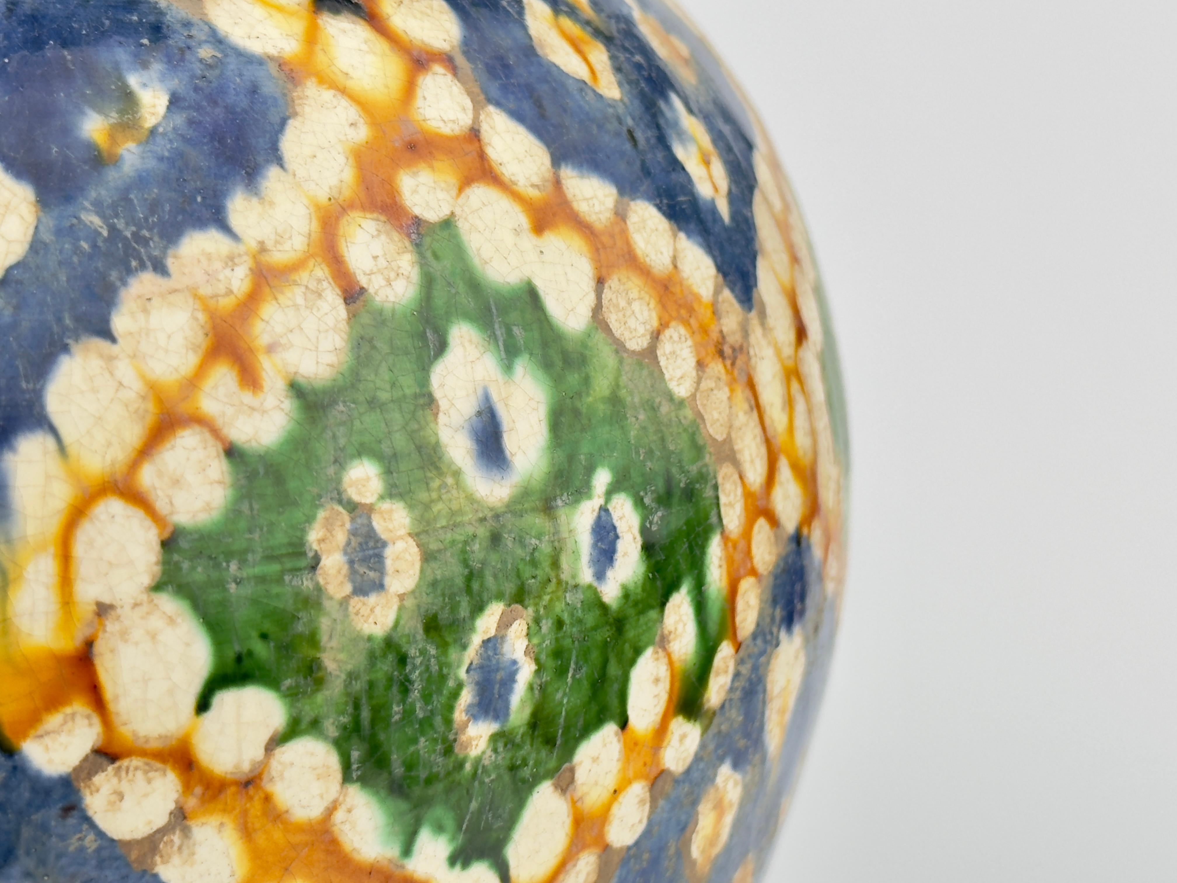 A Rare Sancai-Glazed Pottery Jar, Tang Dynasty For Sale 5