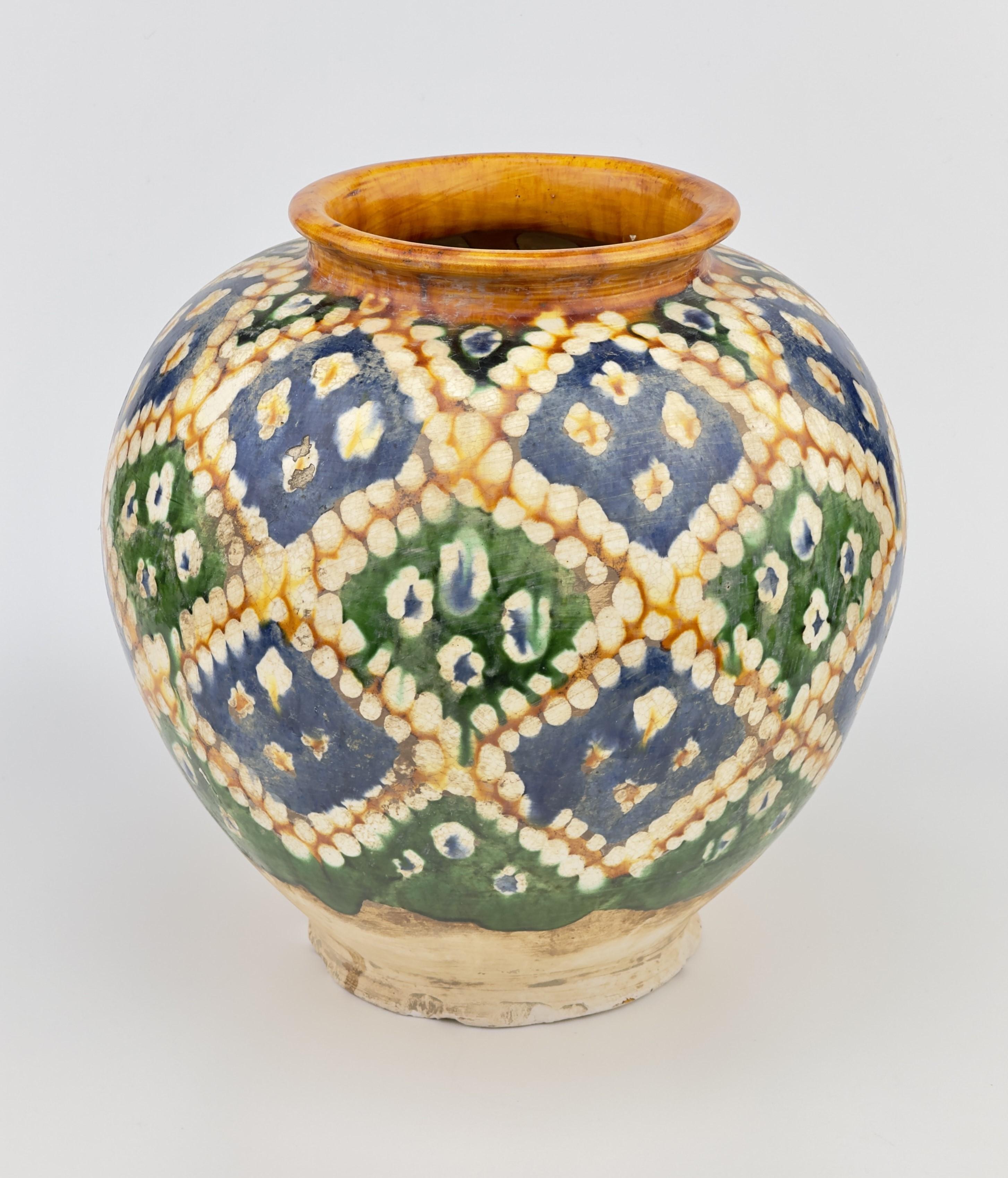 Chinese A Rare Sancai-Glazed Pottery Jar, Tang Dynasty For Sale