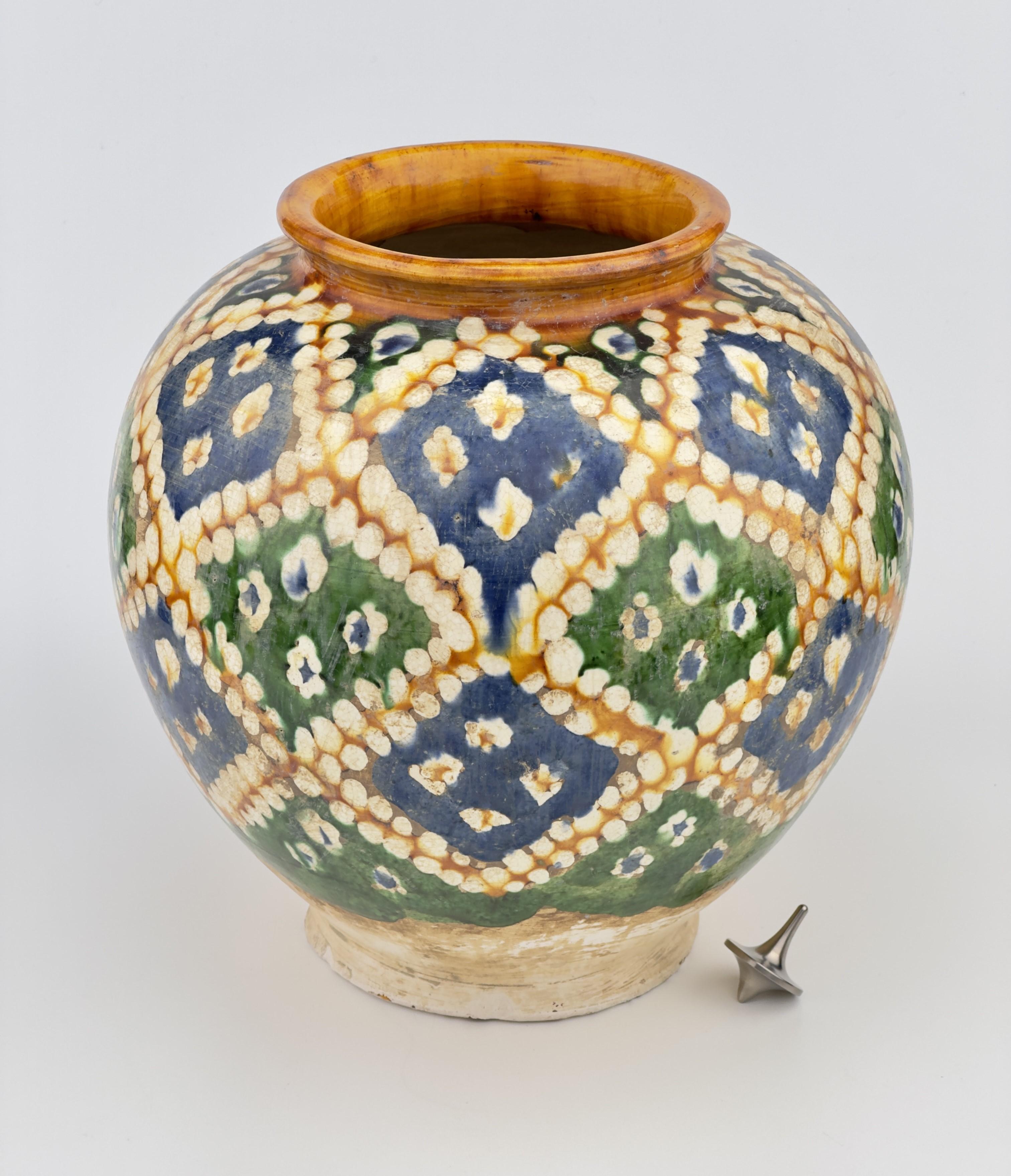 Chinese A Rare Sancai-Glazed Pottery Jar, Tang Dynasty For Sale
