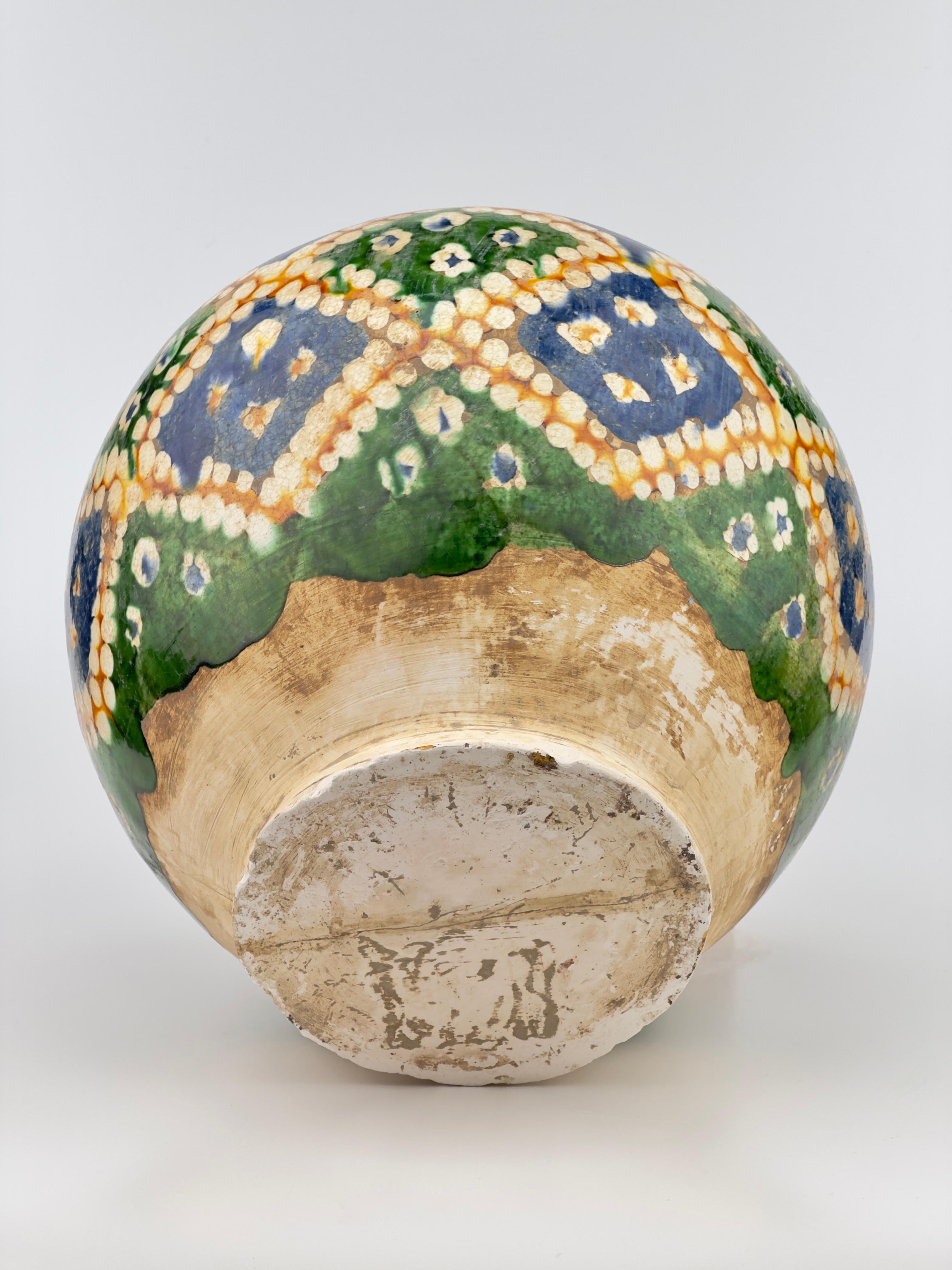 Earthenware A Rare Sancai-Glazed Pottery Jar, Tang Dynasty For Sale