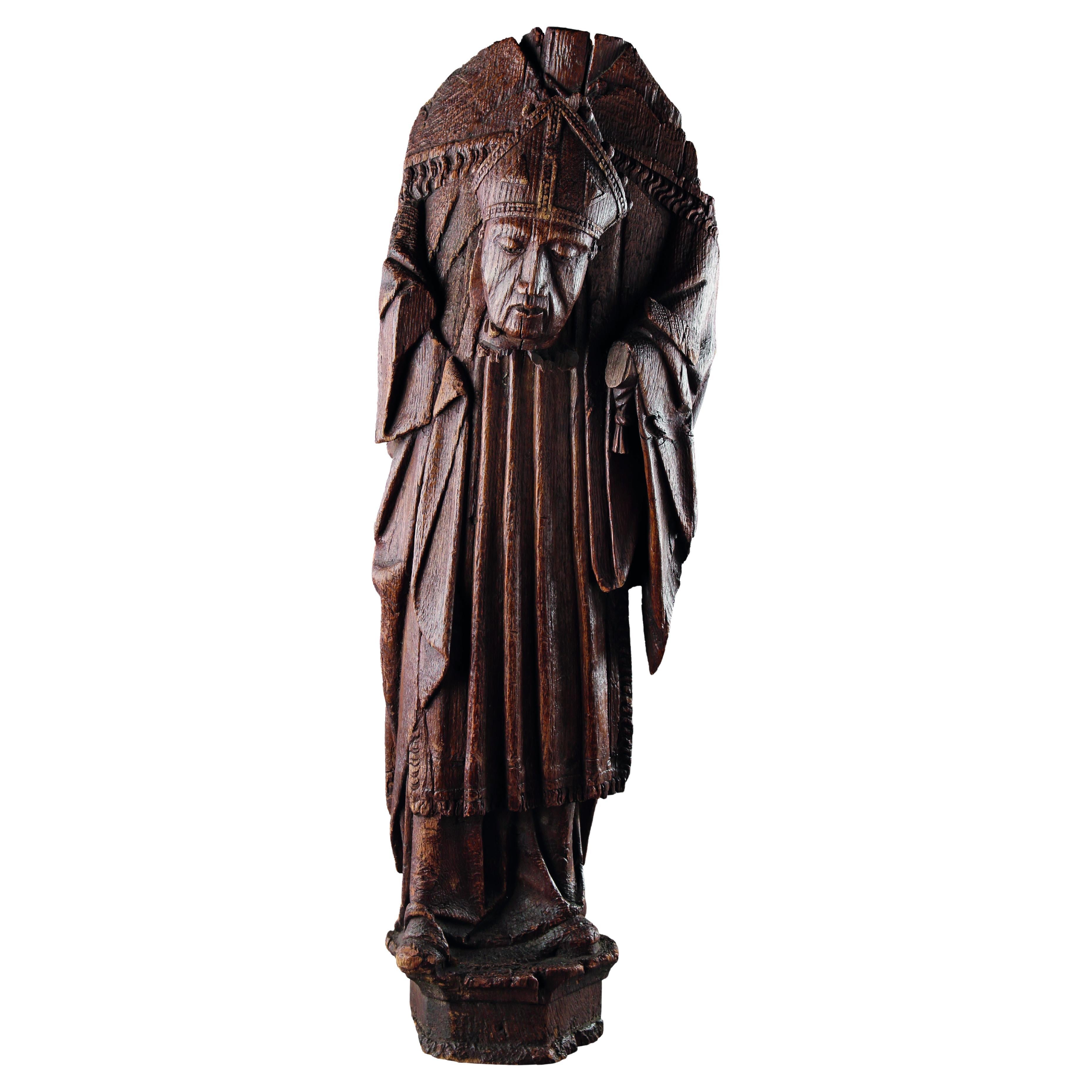 A Rare Sculpture of Saint Denis