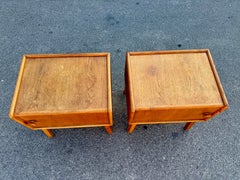 A rare seen set of Danish 1940's oak night stands