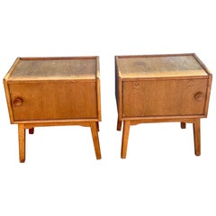 A rare seen set of Danish 1940's oak night stands