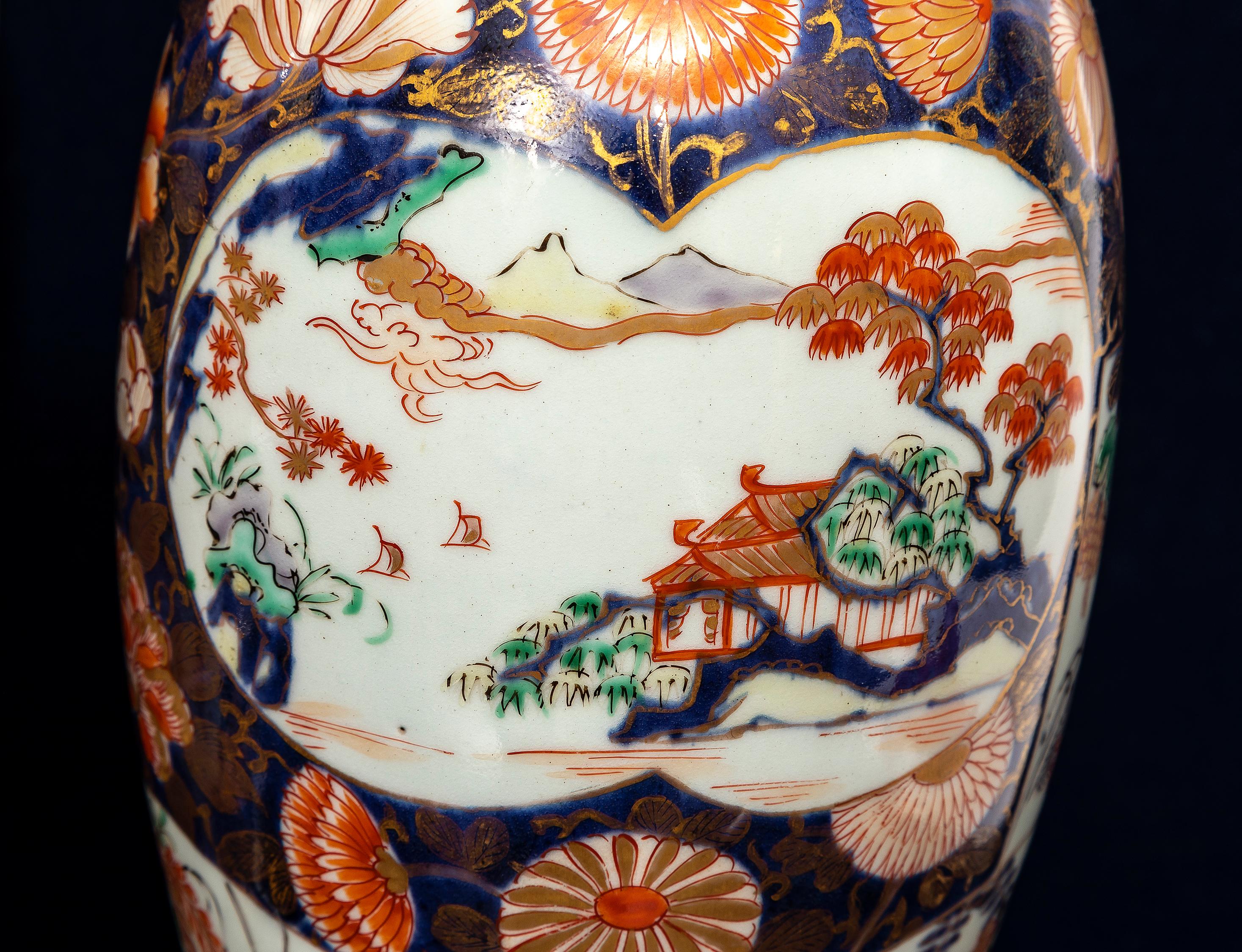 Seltener Satz von 5 Vasen aus japanischem Arita Porcelain im Imari-Stil aus der Edo-Zeit (Frühes 18. Jahrhundert) im Angebot