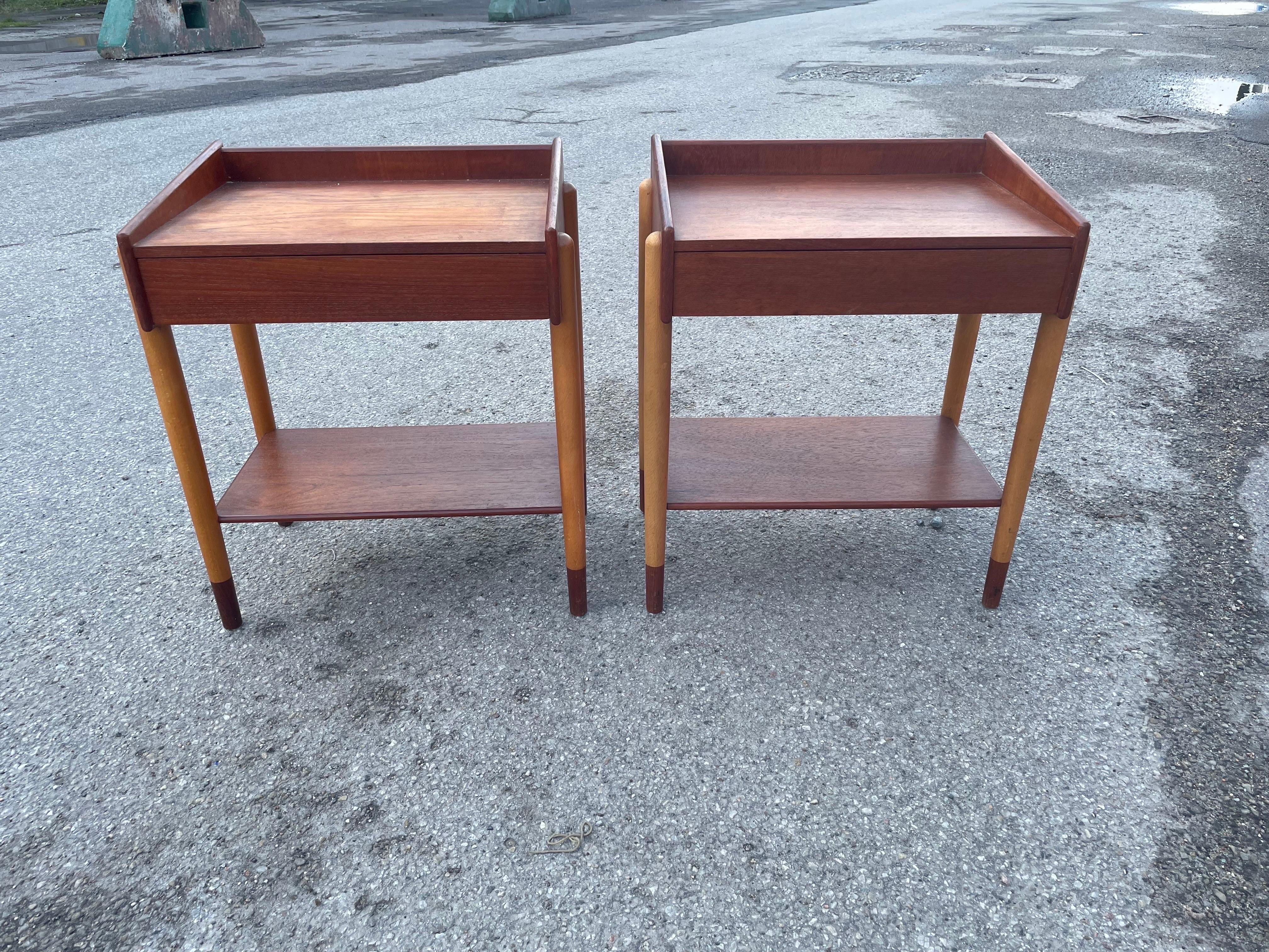 Rare Set of Børge Mogensen Nightstands Model 148. Danish Design from 1952 In Good Condition For Sale In Copenhagen, DK