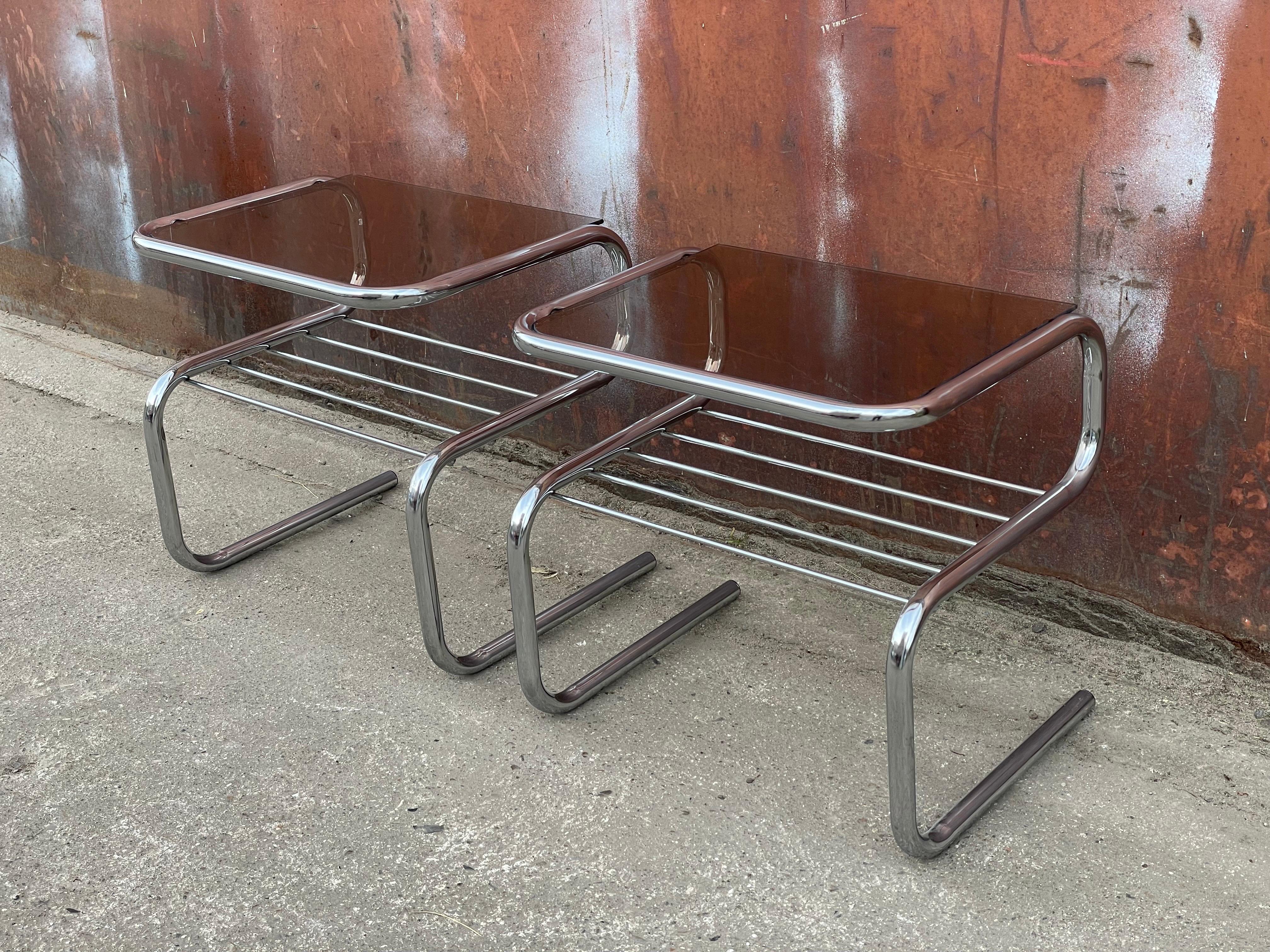 Rare Set of Bruno Mathsson Chrome Nightstands from the 1970´s For Sale 7