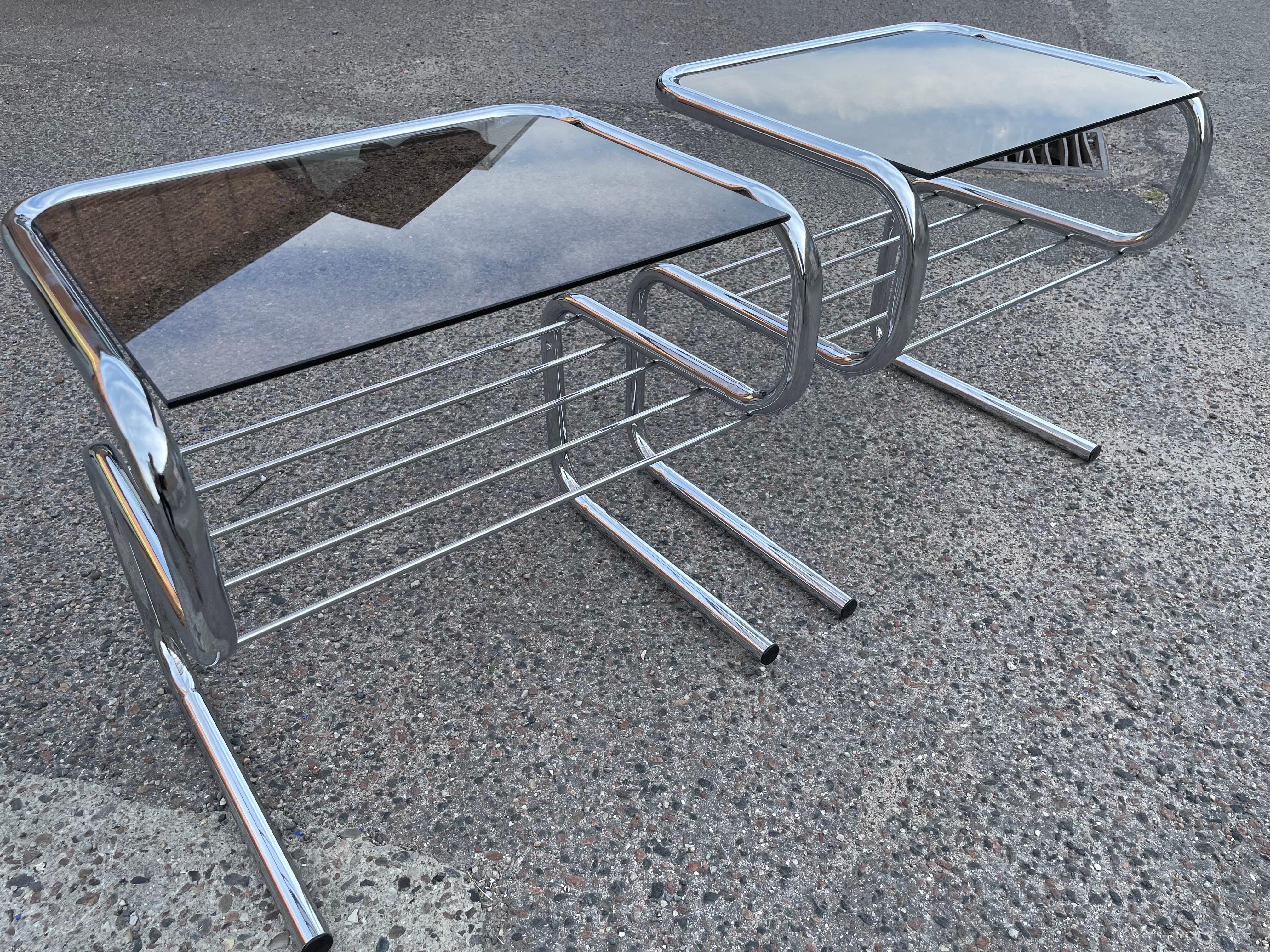 Rare Set of Bruno Mathsson Chrome Nightstands from the 1970´s For Sale 3