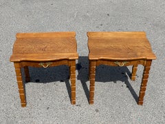 Rare Set of Danish Oak Nightstands from 1960s in Kjaernulf Razor Blade Style