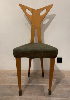 Rare Set of Four Architectural Chairs, Torino School, Late 1940s