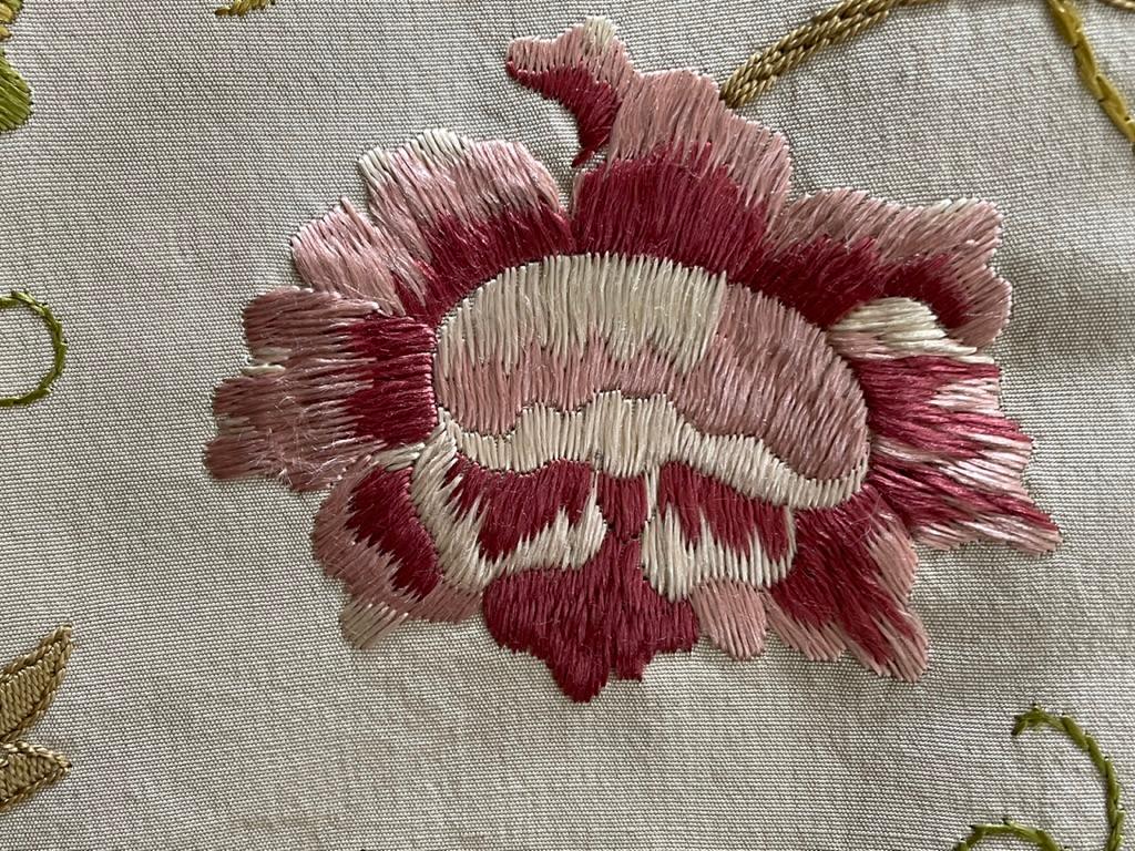 Seven Floral Embroidered Silk Curtains Parham House Sussex 104