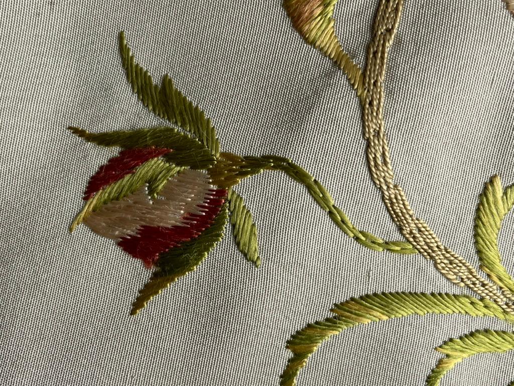 Seven Floral Embroidered Silk Curtains Parham House Sussex 104
