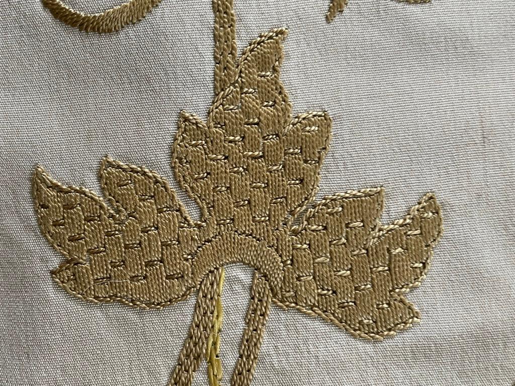 Seven Floral Embroidered Silk Curtains Parham House Sussex 104