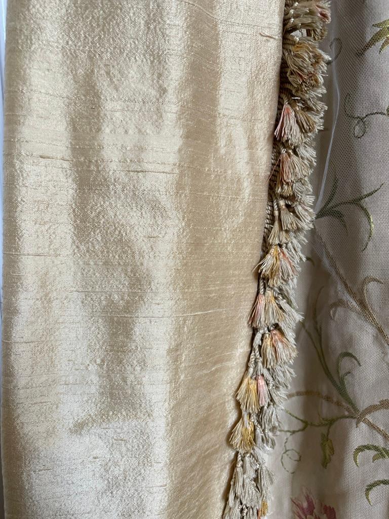Seven Floral Embroidered Silk Curtains Parham House Sussex 104