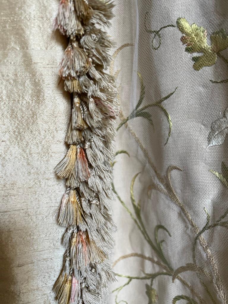 Seven Floral Embroidered Silk Curtains Parham House Sussex 104