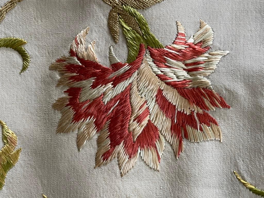 Seven Floral Embroidered Silk Curtains Parham House Sussex 104