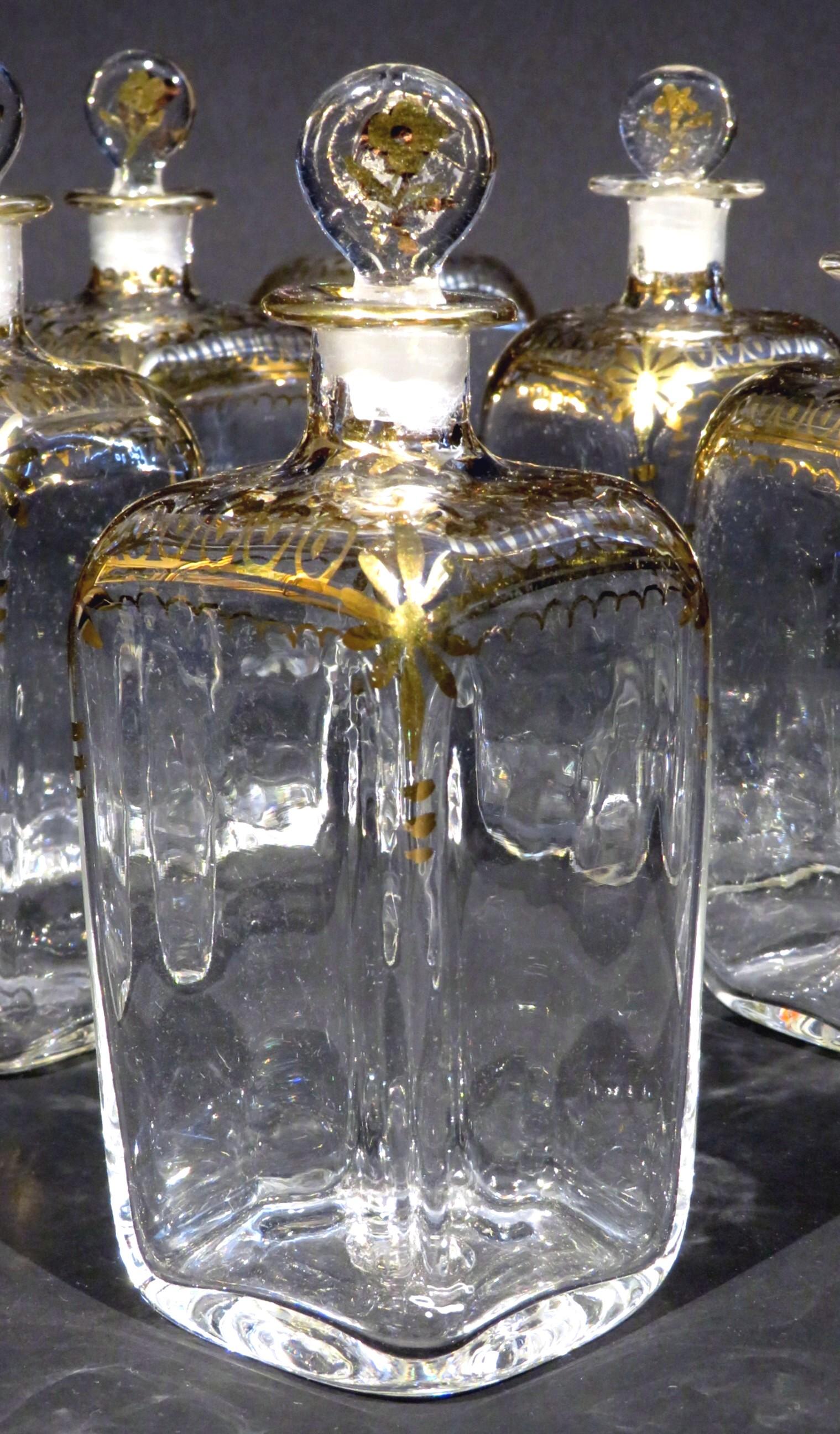 A Rare Set of Six Dutch Colonial ‘Gujarat’ Glass Decanters, India Circa 1750 at 1stDibs rare
